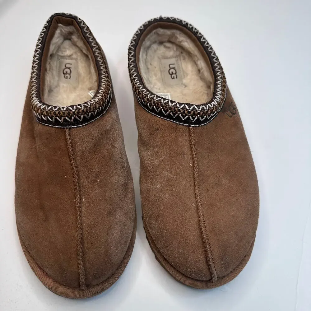 UGG Tasman Brown Suede Slip Ons